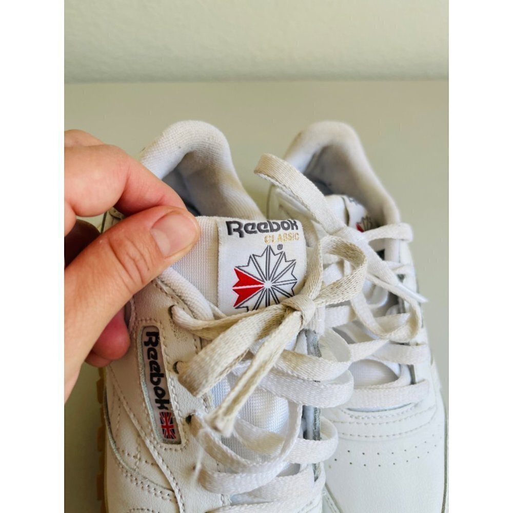 Reebok All White Kids Sneakers - Big boy Sz 1 - Picture 6 of 8